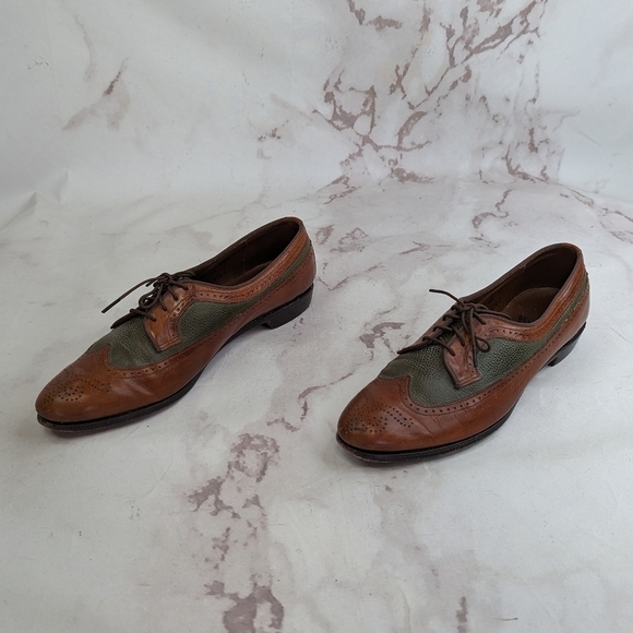 Allen Edmonds Oxfords Womens Size 7 Brown Green Leather AA Narrow Flats - Picture 5 of 12
